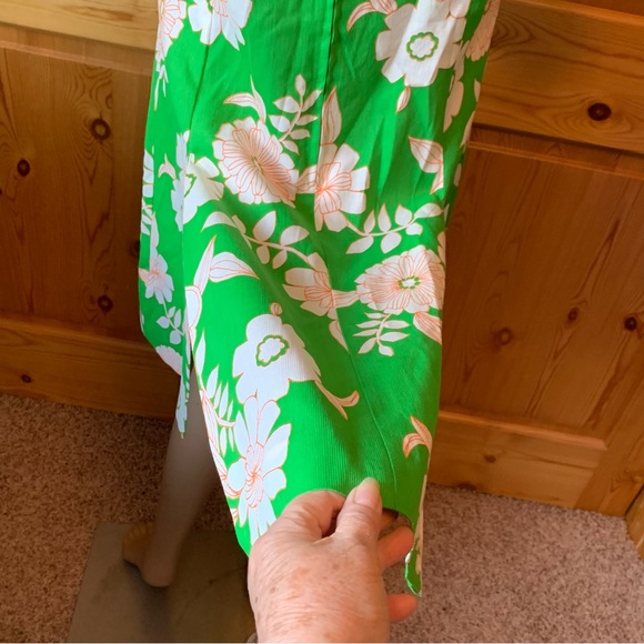 Vintage 60s Dash About Mod Scooter Dress Size M Floral Lime Green Bows - Picture 13 of 15